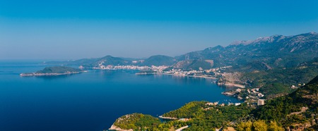 The Budva Riviera in Montenegro. Sea coast of Montenegro.の写真素材