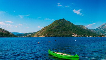 Yachts and boats in the Adriatic Sea, in Montenegroの写真素材