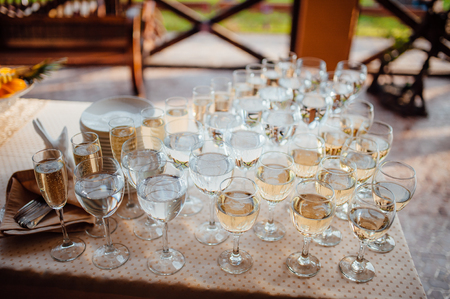 Wedding champagne. Wedding in Montenegro. Wedding traditionの写真素材