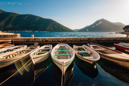 Yachts and boats in the Adriatic Sea, in Montenegroの写真素材