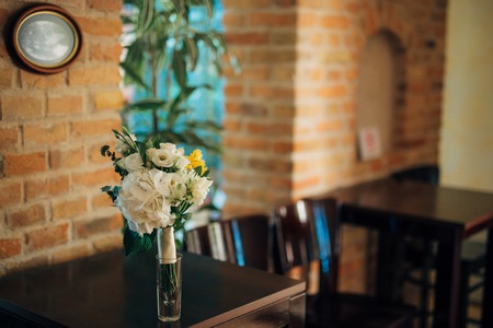 Wedding bouquet on a table. Wedding in Montenegroの写真素材