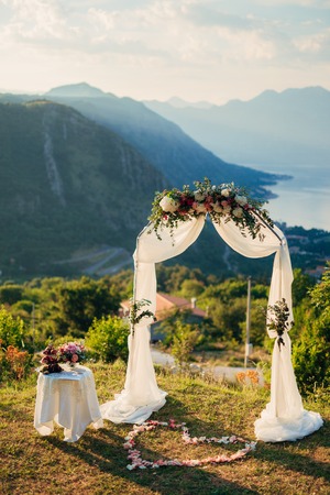 Wedding ceremony in the mountains in Montenegroの写真素材