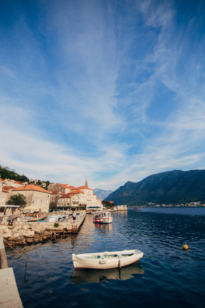 Yachts and boats in the Adriatic Sea, in Montenegroの写真素材