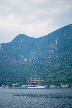 Yachts and boats in the Adriatic Sea, in Montenegroの写真素材