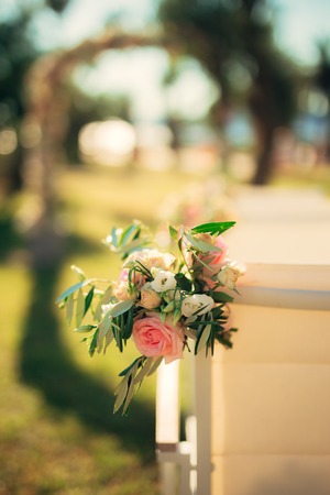 Chairs for wedding ceremony. Wedding in Montenegroの写真素材