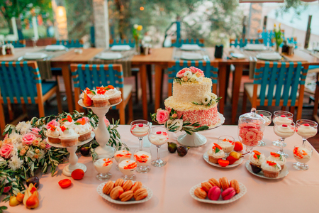 Wedding cake rustic style. Wedding in Montenegroの写真素材