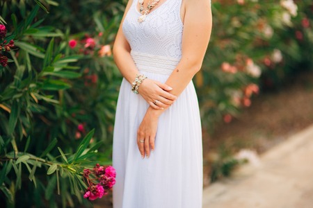 Female hands close up outdoor. Wedding in Montenegroの写真素材