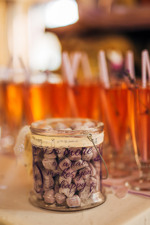 Cold Infused Detox Water with Lemon and Lavender. Provence Styleの写真素材