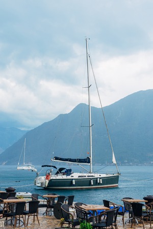 Yachts and boats in the Adriatic Sea, in Montenegro