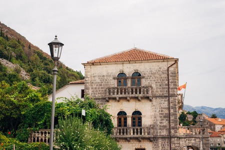 Street retro lantern on the streets of Montenegro.の写真素材