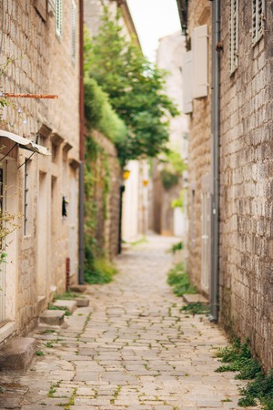 The old fishing town of Perast on the shore of Kotor Bay in Montenegro.の写真素材