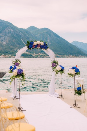 Arch for the wedding ceremony on the seaの写真素材