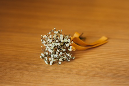 Wedding flower boutonniere groom. Wedding in Montenegro.の写真素材