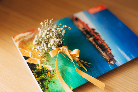 Wedding flower boutonniere groom. Wedding in Montenegro.の写真素材