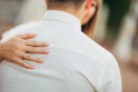 Female hands close up outdoor. Wedding in Montenegroの写真素材