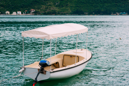 Wooden boats on the water. In the Bay of Kotor in Montenegro. Marine boats.の写真素材