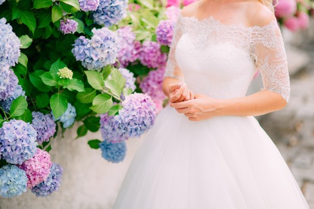 Hands of the bride. Wedding in Montenegro.の写真素材