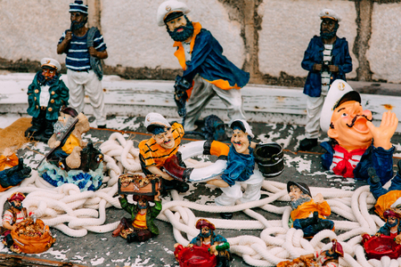 Souvenir shop in Montenegro. Homemade souvenirs. Small marine toys.の写真素材