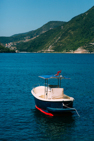 Wooden boats on the water. In the Bay of Kotor in Montenegro. Marine boats.の写真素材