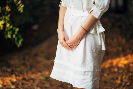 Female hands close up outdoor. Wedding in Montenegroの写真素材