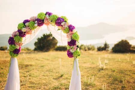Wedding ceremony in the mountains in Montenegroの写真素材