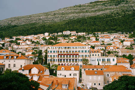 Dubrovnik, Croatia - 23 may 2019: Hilton Imperial hotel building on the modern side of Dubrovnik city. The hotel is located near the Pile Gate of the Old Town Of Dubrovnik.のeditorial素材
