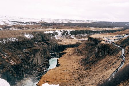 The Great Waterfall Gullfoss in southern Iceland, on the golden ring. High quality photo