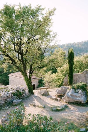 The ruins of old buildings in Old Bar Montenegro.の写真素材