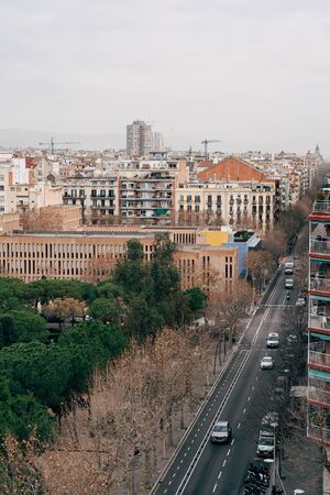 Cityscape view of the city of Barcelona in Spain.の写真素材