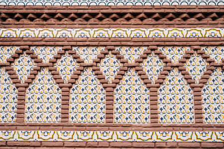 Synthetic style in Mudejar architecture. Patterns on the facade. Ornament