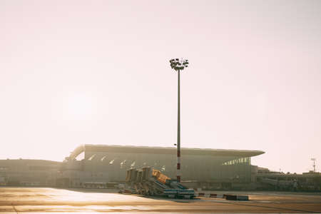 Panoramic view of the airport, travel concept.の写真素材