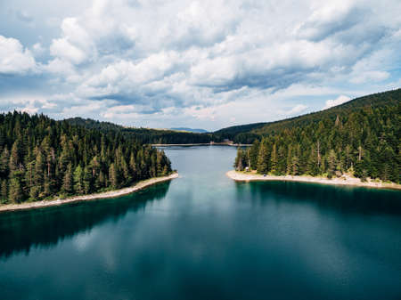Black Lake in Montenegro, in the Durmitor National Park in Zabljakの写真素材