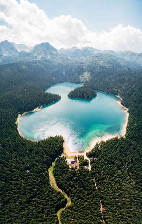 Black Lake in Montenegro, in the Durmitor National Park in Zabljakの写真素材