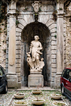 Statue near the Palazzo Terzi. Bergamo, Italyの写真素材
