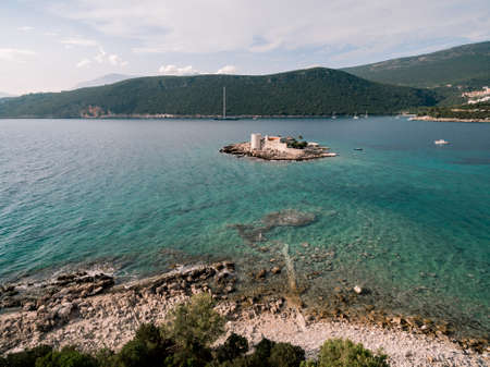 Otocic Gospa island near Zanjic beach. Montenegro