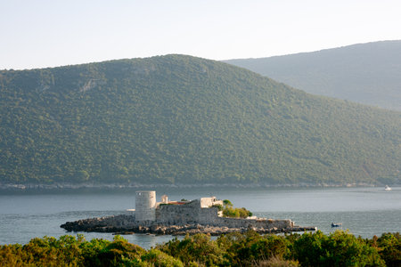 Fortress on the island of Otocic Gospa in the bay. Montenegroの写真素材