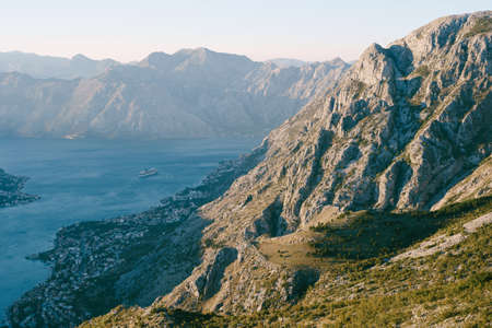 View from Mount Lovcen to Kotor Bay. Montenegro