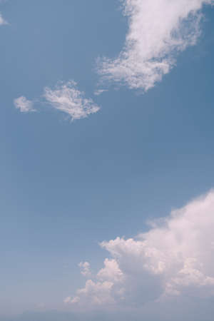 White clouds against blue sky. Close-upの写真素材