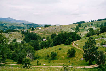Green mountains and meadows in Durmitor National Park