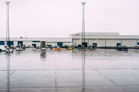 Reykjavik, Iceland - 02 may 2019: Panaramic view of the airport in Iceland, Reykjavik.