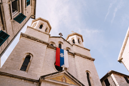 Kotor, Montenegro - 14 july 2020: Church of St. Nicholas in the old town of Kotor in Montenegroのeditorial素材