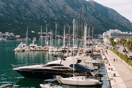 Pier near old town Kotor, Montenegro. Travel photo.の写真素材