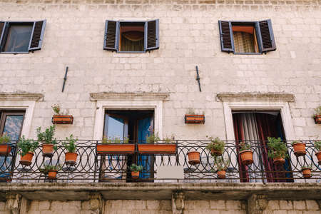 Architecture of a beautiful old town, closeup viewの写真素材