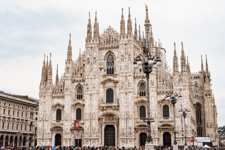 Milan, Italy - 07.04.18: Majestic Duomo Cathedral. Italy, Milanのeditorial素材