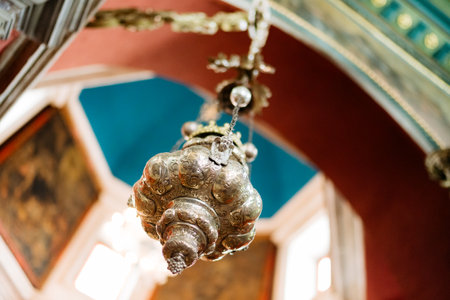 Perast, Montenegro - 03.04.19: Censer hangs from a chain in the Church of Our Lady of the Rocksのeditorial素材