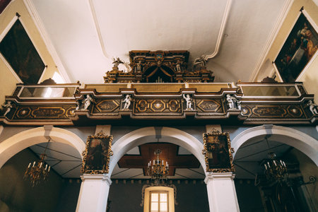 Dubrovnik, Croatia - 06.06.17: Organ in the Church of the Holy Annunciation in Dubrovnikのeditorial素材
