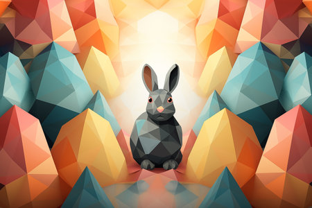 Easter background, Geometric styleの素材