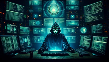 The abstract background of the hacker threatの素材