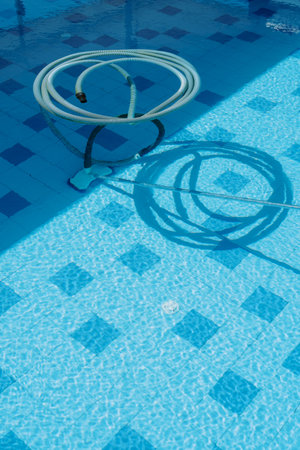 Bottom vacuum cleaner for cleaning underwater works in the poolの写真素材