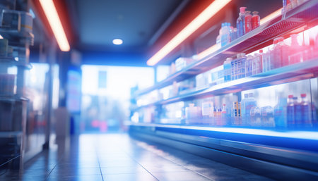 The blurred abstract background of the pharmacy.の素材